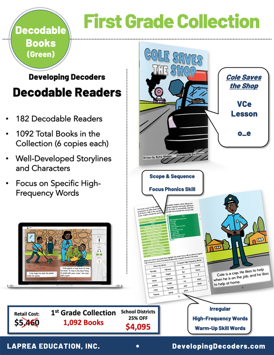 Developing Decoders 1st Grade Green Fiction Collection (1092 Books - Green Set)